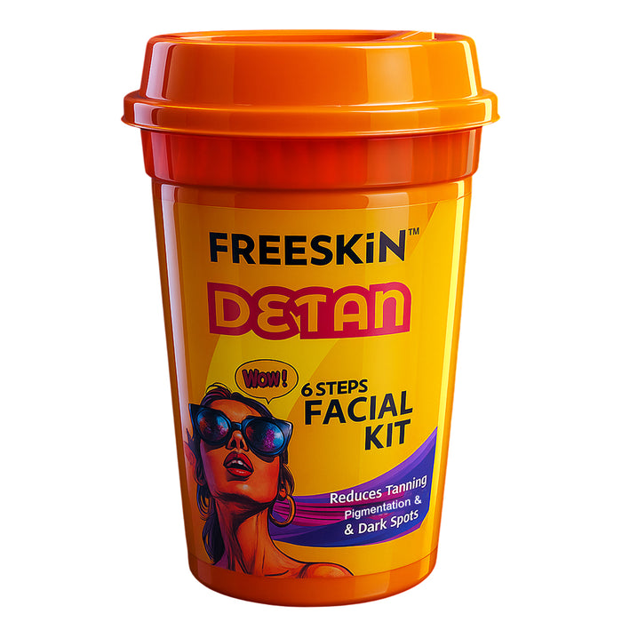 De-tan Facial Kit 60g | 6-Step De-Tan Brightening Facial Kit | Tan Removal, Pigmentation & Glow Skin Treatment for Even Skin Tone - our product