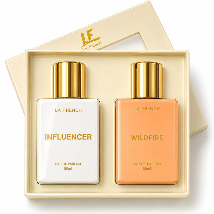 Influencer & Wildfire Eau De Parfum Combo 50ml| Long Lasting Luxury Perfume Set For Men & Women - our product