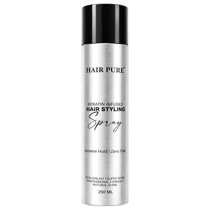 Keratin Infused Hair Styling Spray 250ml | Extreme Hold, Anti-Frizz & Natural Shine Finish | Non-Greasy Hair Styling Spray for All Hair Types – 250 ml - our product