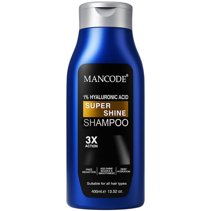 Super Shine Shampoo (400ml) | 1% Hyaluronic Acid Hydrating Shampoo for Men – Shine, Strength & Repair for Dull Hair - our product
