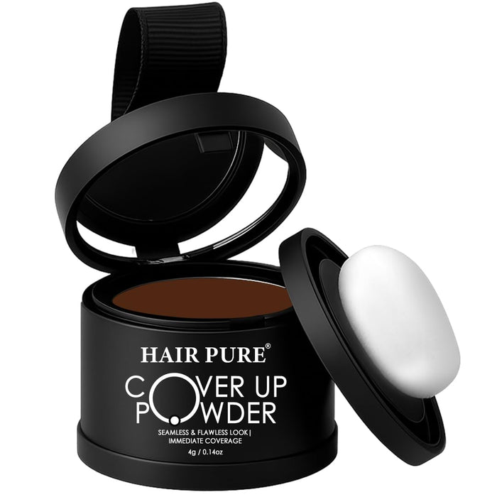 Hair Pure Cover-Up Hair Powder Brown 4g – Instant Grey Root & Bald Spot Coverage, Natural Hair Thickening & Volume Powder - our product