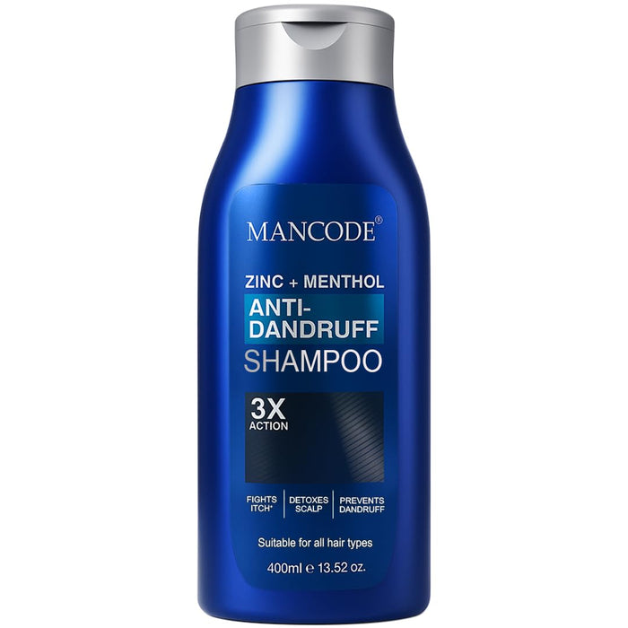 Anti-Dandruff Shampoo (400ml) | Zinc Pyrithione & Menthol Cooling Formula for Men – Fights Dandruff, Cleanses Scalp & Strengthens Hair - our product
