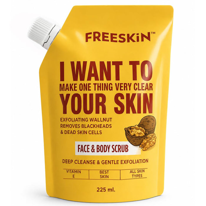 Walnut Face & Body Scrub 225ml | Exfoliating Scrub with Vitamin E for Deep Cleansing, Blackhead Removal & Glowing Skin - our product