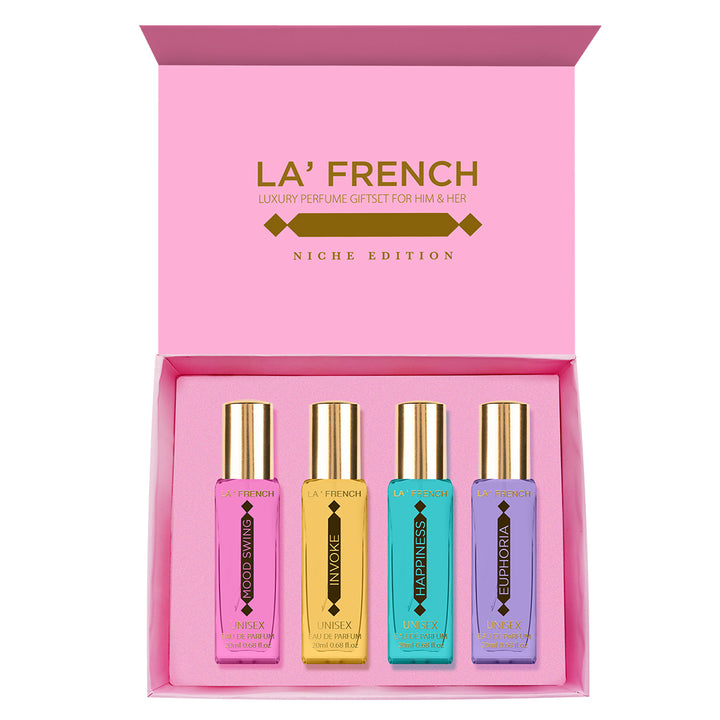 Niche Edition Luxury Perfume Gift Set 4x20ml | Euphoria, Mood Swing, Happiness & Invoke | Long-Lasting Eau De Parfum Gift Set