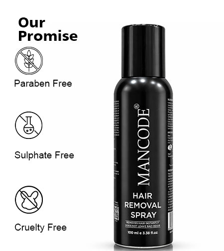 Hair Removal Spray for Men 100ml | Instant Hair Remover Spray | Painless Body Hair Removal for Men | Smooth & Hydrated Skin Formula promises