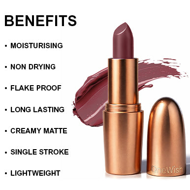 Creamy Matte Lipstick Raisin Hell Shade 11 – Long Lasting Matte Lipstick, Full Coverage, Highly Pigmented Lip Color for Women (3.8g) promises