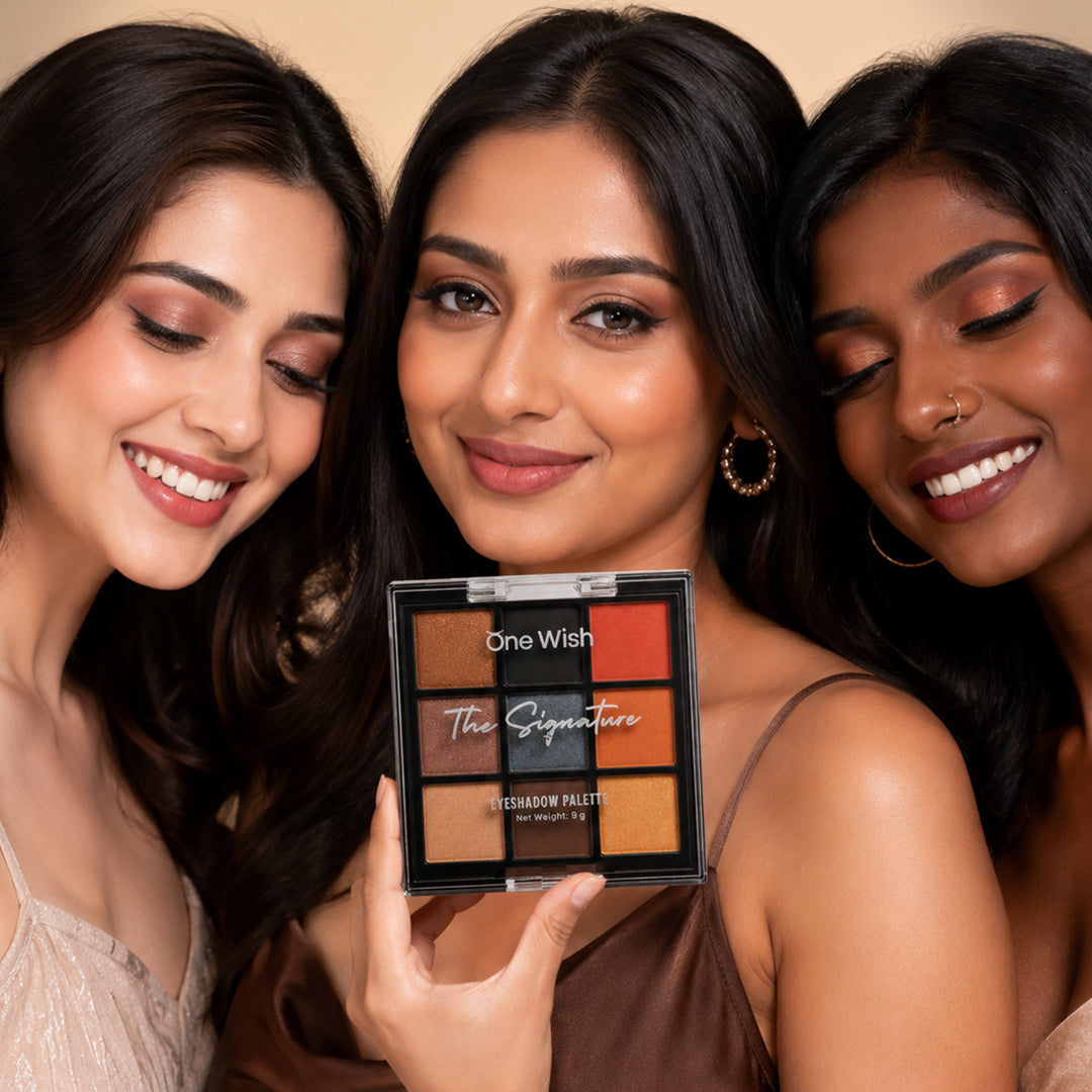 One Wish Espresso Eyeshadow Palette 9g | 9 in 1 Shades With Coffee Inspiration | Highly Pigmented, Blendable & Long Lasting Makeup Palette | Smooth Texture | Portable Makeup Palette For Women