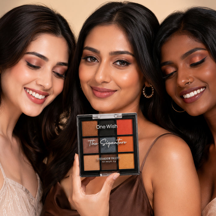 One Wish Espresso Eyeshadow Palette 9g | 9 in 1 Shades With Coffee Inspiration | Highly Pigmented, Blendable & Long Lasting Makeup Palette | Smooth Texture | Portable Makeup Palette For Women