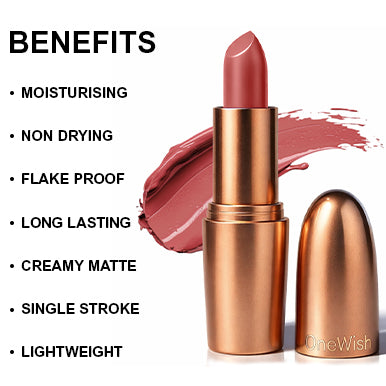 Creamy Matte Lipstick Barely There Shade 12 – Long Lasting Matte Lipstick, Full Coverage, Highly Pigmented Nude Lip Color for Women (3.8g) promises