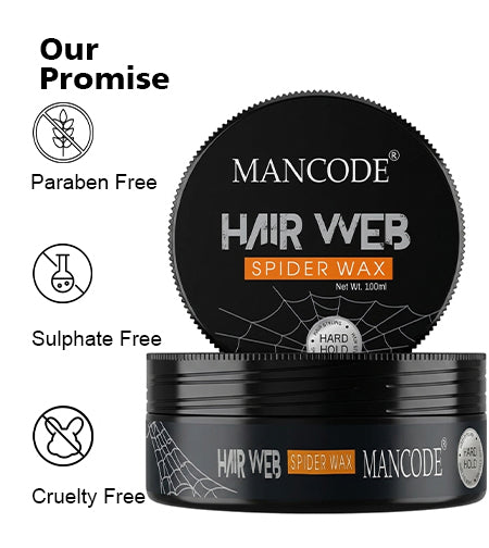 Spider Web Hair Wax 100ml | Strong Hold Matte Finish Hair Wax for Men | Long Lasting Styling Wax | Textured & Messy Hairstyle promises