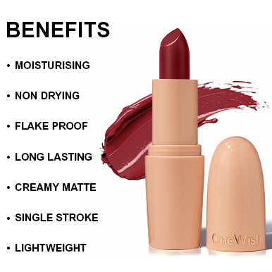 Creamy Matte Lipstick Berry Obsessed Shade 13 – Long Lasting Matte Lipstick, Full Coverage, Highly Pigmented Lip Color for Women (3.8g)