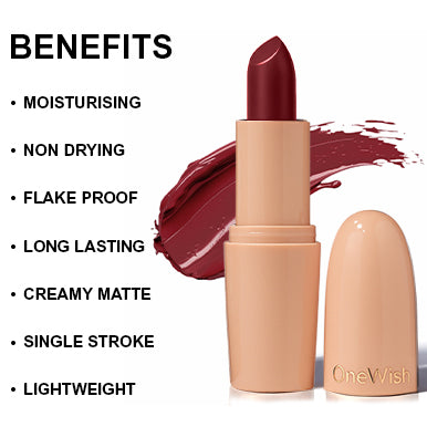 Creamy Matte Lipstick Rock N Rouge Shade 14 (3.8g) promises