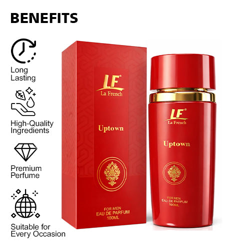 Uptown Premium Perfume for Men 100ml – Long Lasting Luxury Fragrance for Men with Bold, Strong & Masculine Scent for Office, Party & Special Occasions promises