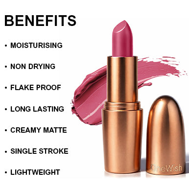 Creamy Matte Lipstick Chill Pink Shade 16 – Long Lasting Matte Lipstick, Full Coverage, Highly Pigmented Lip Color for Women (3.8g) promises