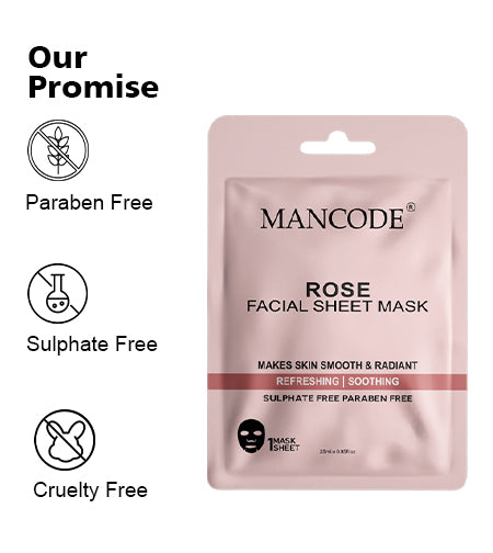 Rose Facial Sheet Mask Pack of 3 | Hydrating, Soothing & Glow Enhancing Face Masks promises