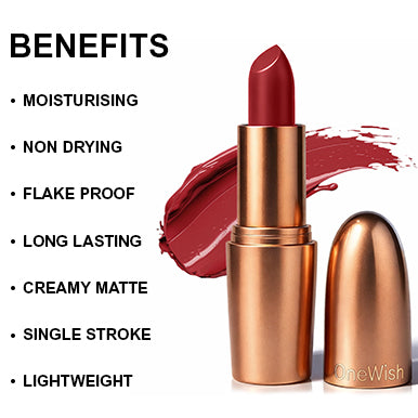 Creamy Matte Lipstick Ruby Lush Shade 19 – Long Lasting Matte Lipstick, Full Coverage, Highly Pigmented Lip Color for Women (3.8g) promises