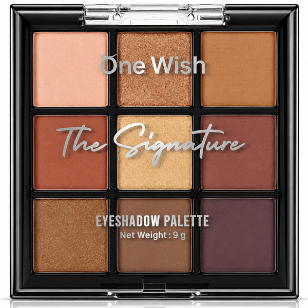 One Wish Golden Nude Eyeshadow Palette 9g | 9 in 1 Richly Pigmented Matte & Shimmer Nude Eye Colors | Smooth, Blending & Long-Wearing Eye Makeup Palette | Lightweight Formula | Compact Makeup Palette For Women