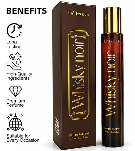 Whisky Noir Eau De Parfum 30ml | Premium Long-Lasting Bold Woody Perfume for Men promises