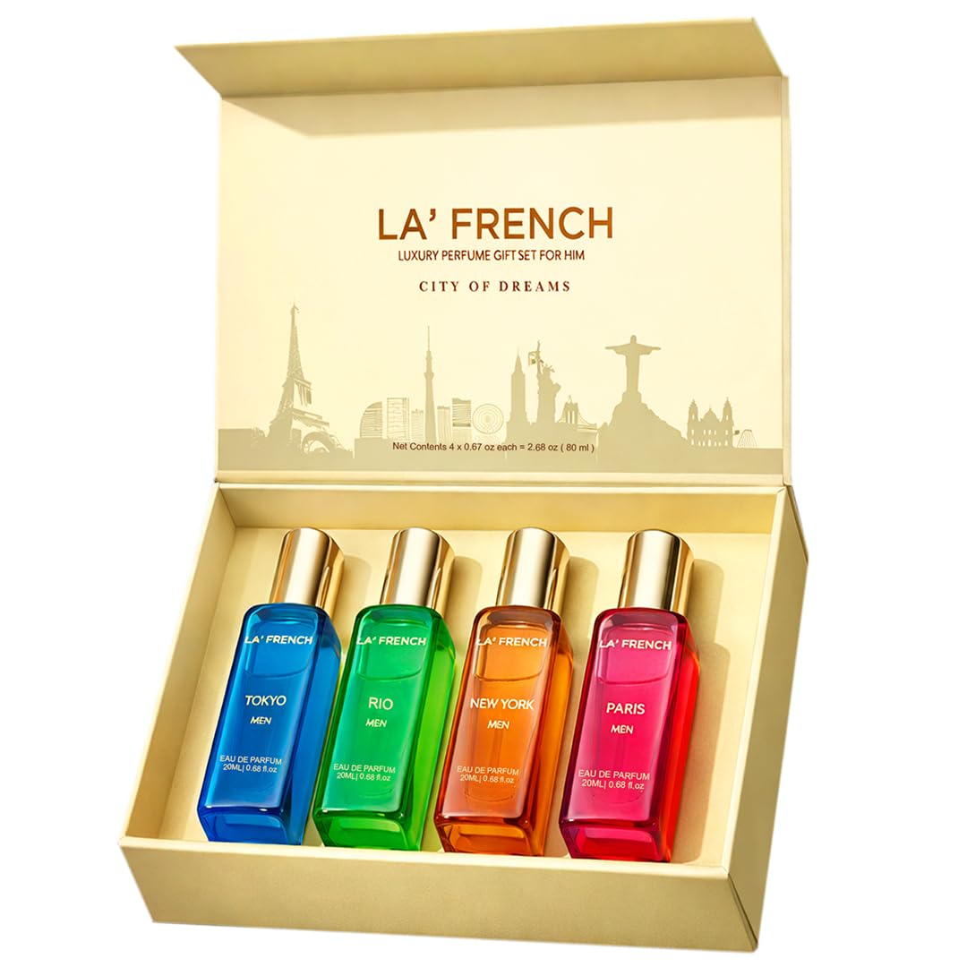 La French City Of Dreams Paris-Tokyo-New York & Rio Luxury Perfume Gift Set For Men 80ml