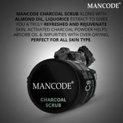 Charcoal Face Scrub 100gm | Deep Cleansing Exfoliating Scrub for Men | Removes Dead Skin, Blackheads & Dirt | Brightening Activated Charcoal Scrub