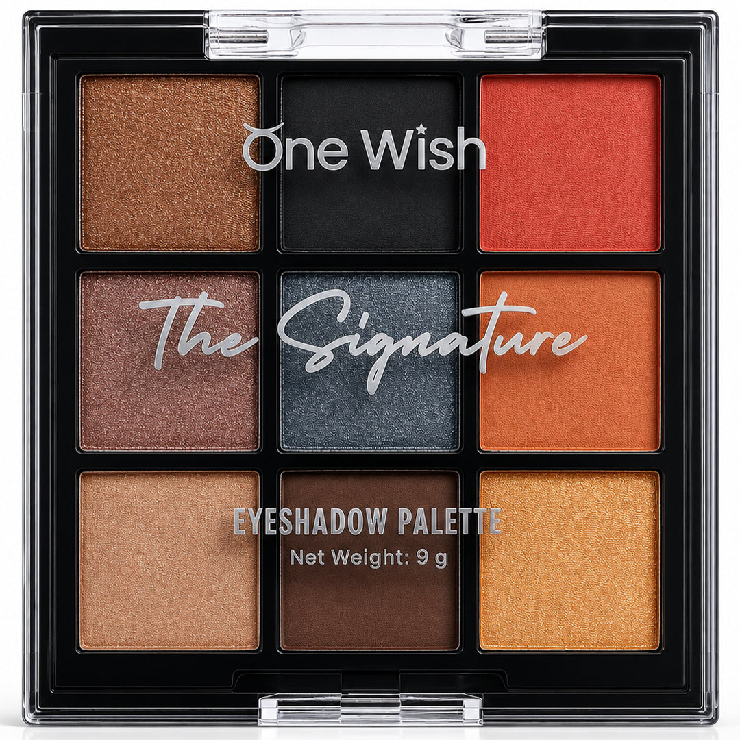 One Wish Espresso Eyeshadow Palette 9g | 9 in 1 Shades With Coffee Inspiration | Highly Pigmented, Blendable & Long Lasting Makeup Palette | Smooth Texture | Portable Makeup Palette For Women