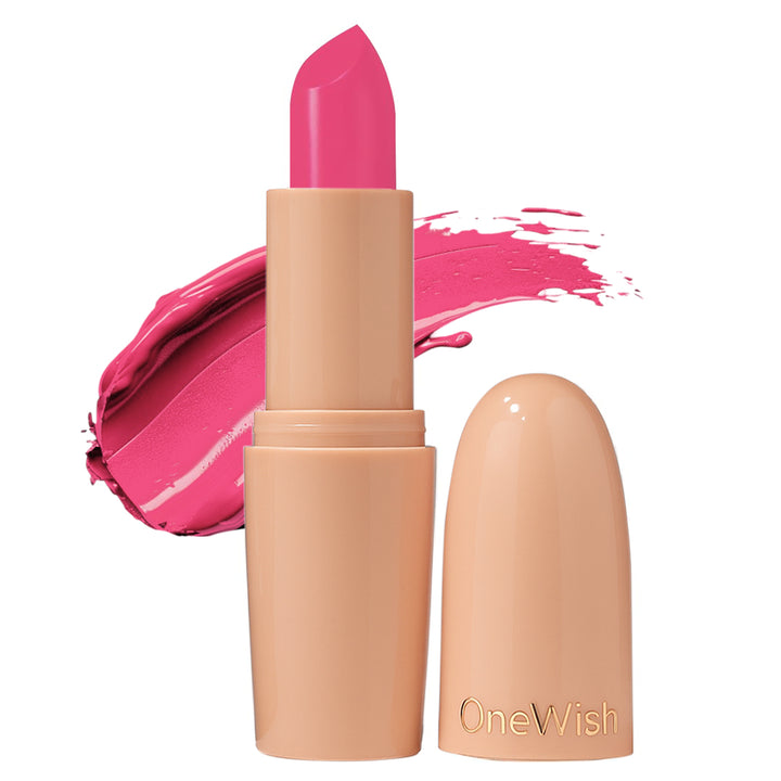 Creamy Matte Lipstick Hot Pink Era Shade 01 – Long Lasting Matte Lipstick, Full Coverage, Highly Pigmented Hot Pink Lip Color for Women (3.8g)