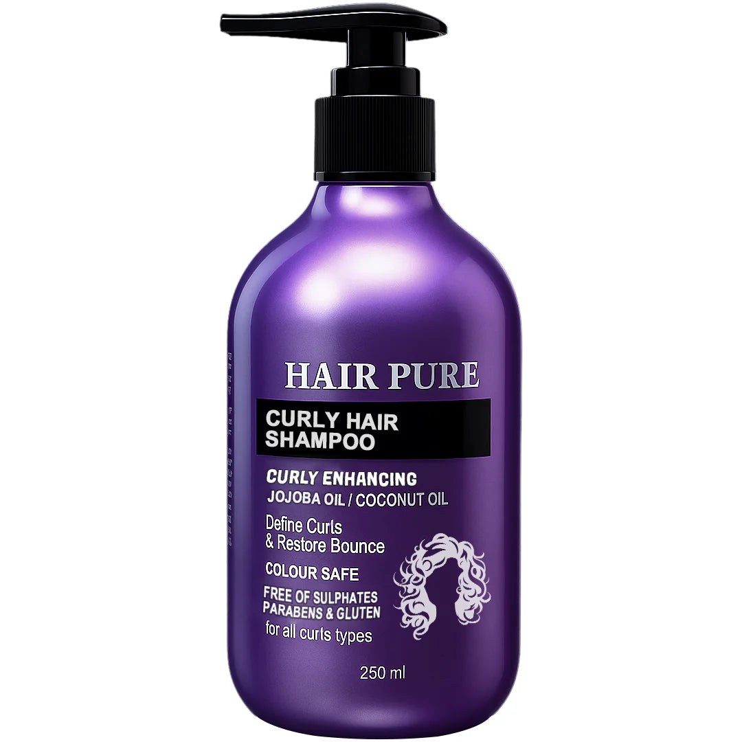 Curly Hair Shampoo 250ml – Sulfate-Free Curl Shampoo with Jojoba Oil & Cocoa Butter for Hydrated, Frizz-Free Curls