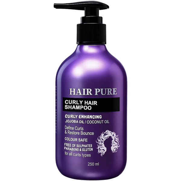Curly Hair Shampoo 250ml – Sulfate-Free Curl Shampoo with Jojoba Oil & Cocoa Butter for Hydrated, Frizz-Free Curls