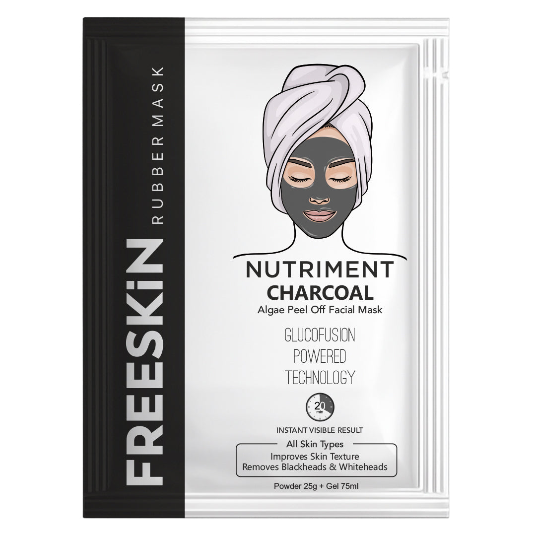 Charcoal Algae Peel Off Mask Powder + Gel (25g + 75ml) | Deep Detox Face Mask | Blackhead Removal, Oil Control & Pore Cleansing Treatment
