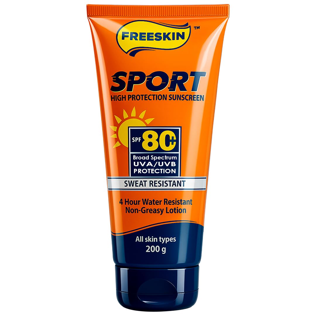 Sunscreen SPF 80+ PA+++ Sport 200g | High Protection Broad Spectrum Sunscreen | Vitamin C & Niacinamide Brightening, Hydrating & Non-Greasy Sunblock