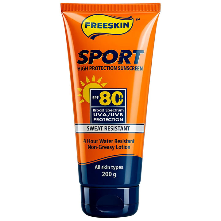 Sunscreen SPF 80+ PA+++ Sport 200g | High Protection Broad Spectrum Sunscreen | Vitamin C & Niacinamide Brightening, Hydrating & Non-Greasy Sunblock