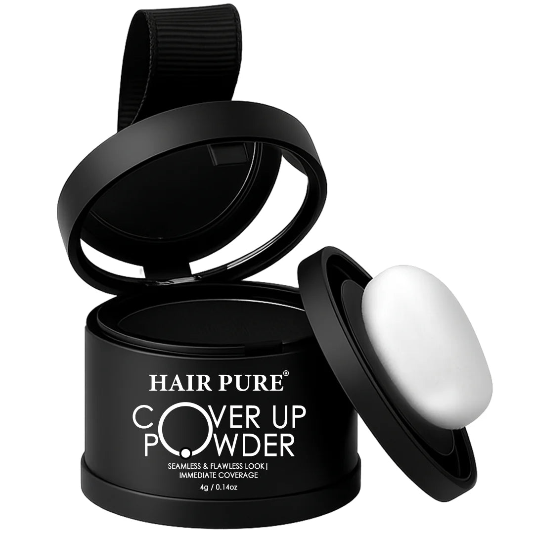 Cover-Up Hair Powder Black 4g - Quick Fix For Greying Roots And Bald Spots To Achieve More Full And Thick Hair