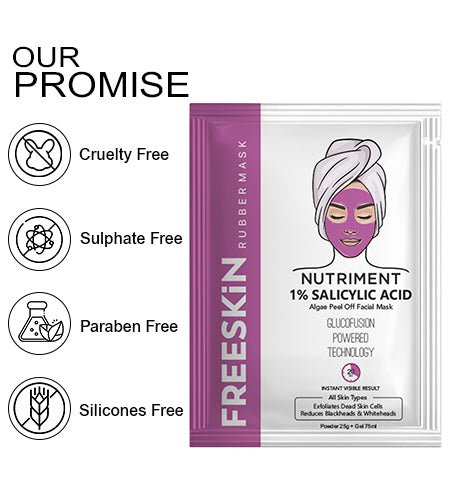 1% Salicylic Algae Peel Off Mask Powder + Gel (25g + 75ml) | Deep Cleansing Anti-Acne Face Mask | Oil Control, Blackhead Removal & Pore Tightening promises