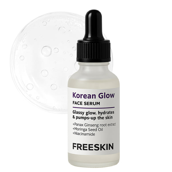 Korean Glow Face Serum (30ml) | Glass Skin Brightening Serum with Ginseng & Niacinamide for Radiant Dewy Glow