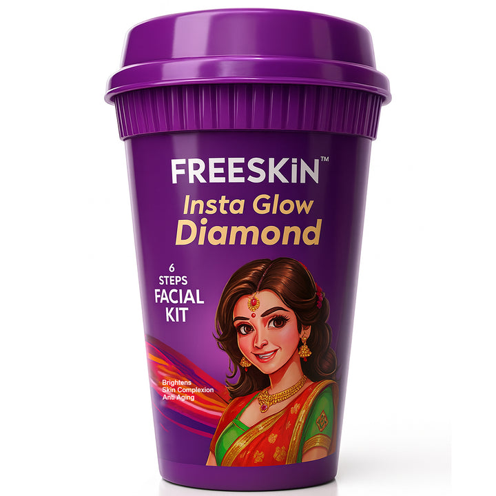 Insta Glow Diamond Facial Kit 60g | 6-Step Diamond Facial Kit | Instant Brightening, Anti-Aging & Radiant Glow Skin Treatment