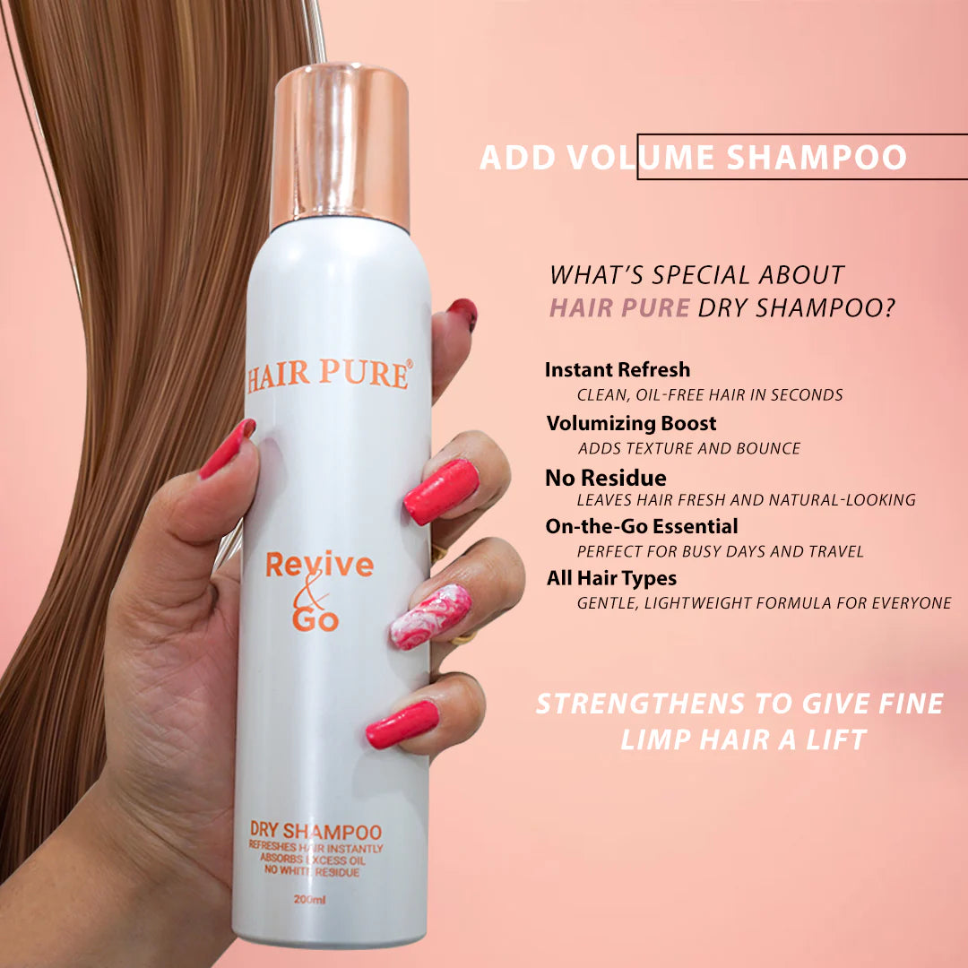 Dry Shampoo 200ml – Instant Oil Absorbing Spray for Fresh, Voluminous & Clean Hair Without Water