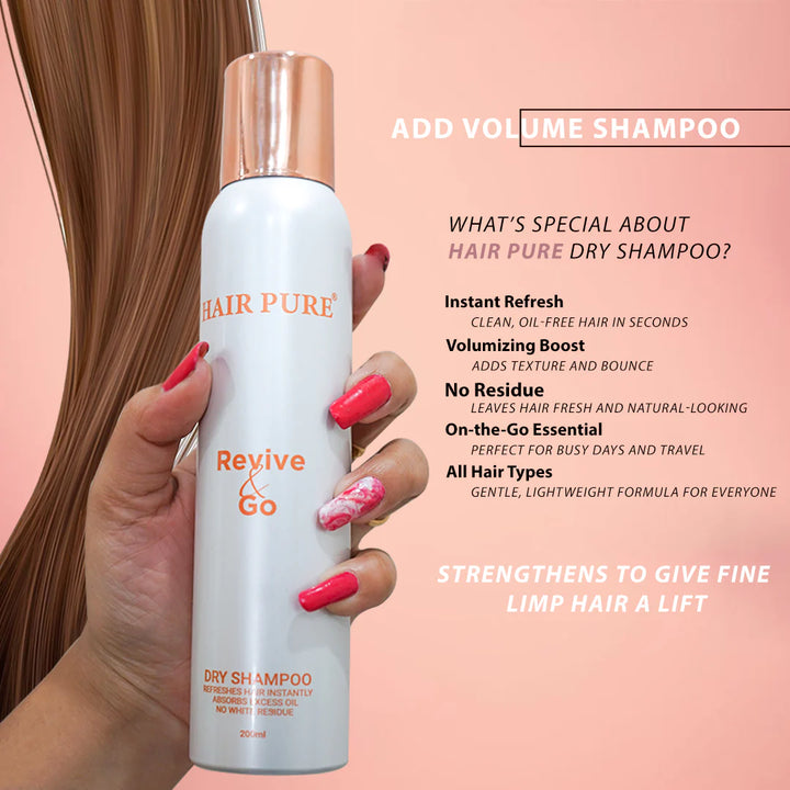 Dry Shampoo 200ml – Instant Oil Absorbing Spray for Fresh, Voluminous & Clean Hair Without Water
