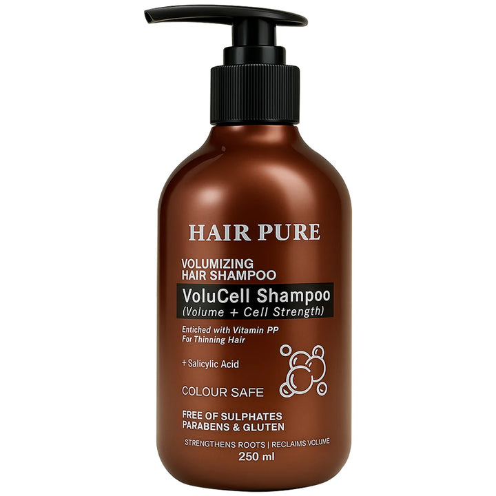 Volumizing Shampoo 250ml – VoluCell Hair Thickening Shampoo with Niacin for Volume, Strength & Fuller Hair