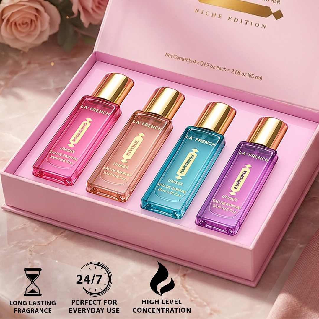 Niche Edition Luxury Perfume Gift Set 4x20ml | Euphoria, Mood Swing, Happiness & Invoke