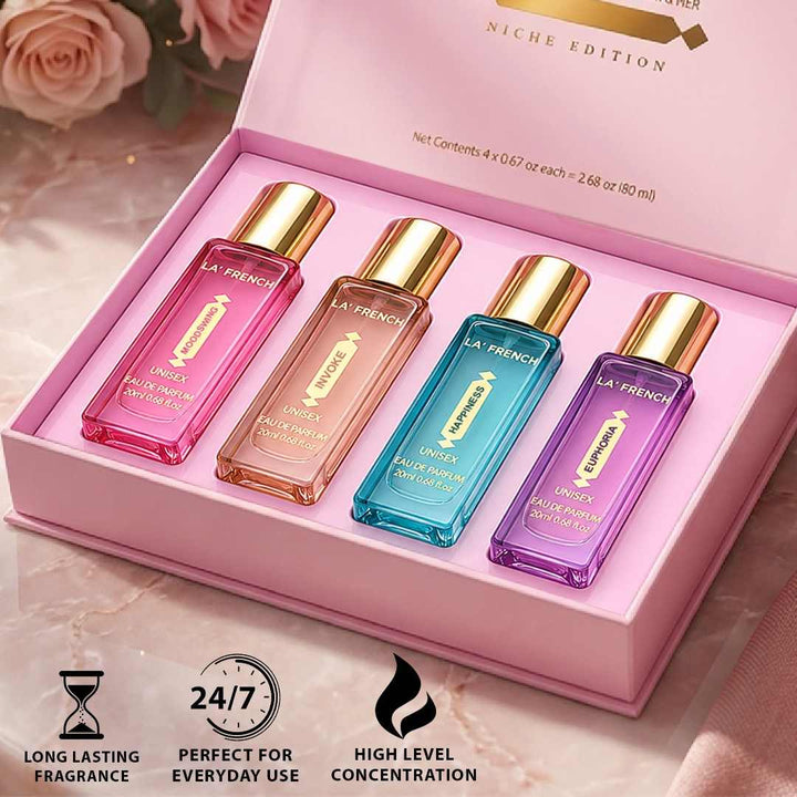 Niche Edition Luxury Perfume Gift Set 4x20ml | Euphoria, Mood Swing, Happiness & Invoke