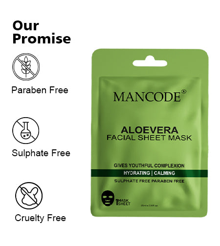 Aloe Vera Facial Sheet Mask Pack of 3 | Soothing, Hydrating & Skin Repair Face Masks promises
