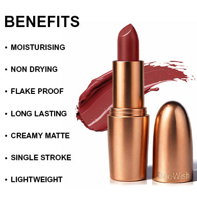 Creamy Matte Lipstick Berry Blush Shade 21 – Long Lasting Matte Lipstick, Full Coverage, Highly Pigmented Lip Color for Women (3.8g) promises