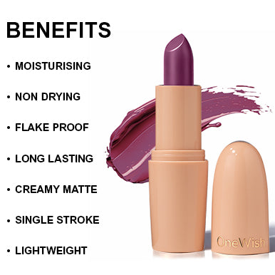 Creamy Matte Lipstick Purple AF Shade 22 (3.8g)