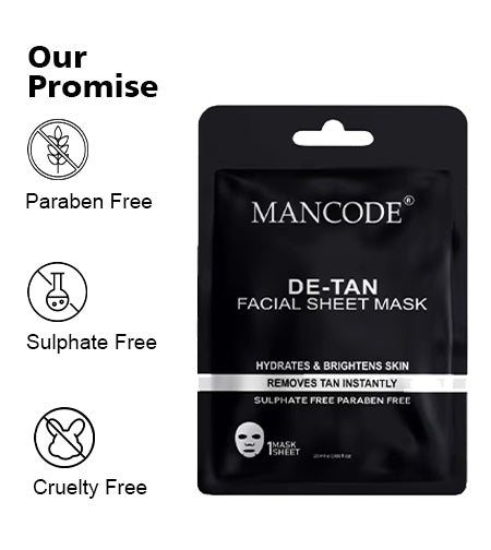 De Tan Facial Sheet Mask 25ml Combo Pack of 5 | Instant Tan Removal promises