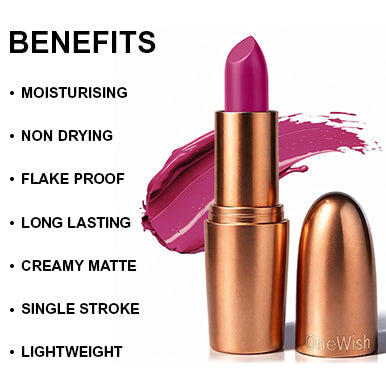 Creamy Matte Lipstick Dramatic Red 3.8g (Shade 23) – Long-Lasting, Full Coverage Bold Red Matte Lipstick promises