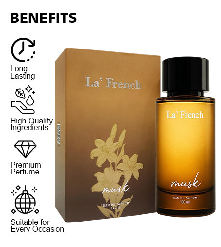 Musk Perfume for Men & Women 100ml | Long Lasting Musky Woody Fragrance | Premium Unisex Eau De Parfum | Warm & Sensual Scent promises