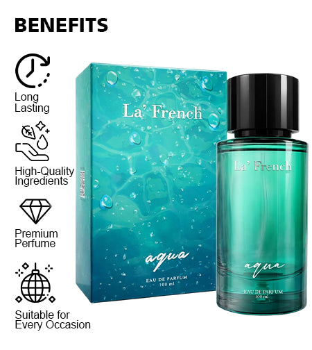 Aqua Perfume for Men & Women 100ml | Long Lasting Fresh Aquatic Fragrance | Premium Unisex Eau De Parfum | Clean & Refreshing Daily Wear Scent promises