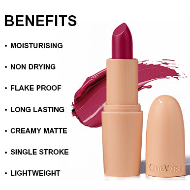 Creamy Matte Lipstick Pink Rules 3.8g (Shade 25) – Long-Lasting, Full Coverage Soft Pink Matte Lipstick