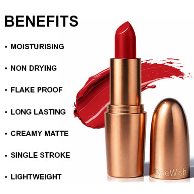 Creamy Matte Lipstick Red Flag 3.8g (Shade 27) – Long-Lasting, Full Coverage Bold Red Matte Lipstick promises