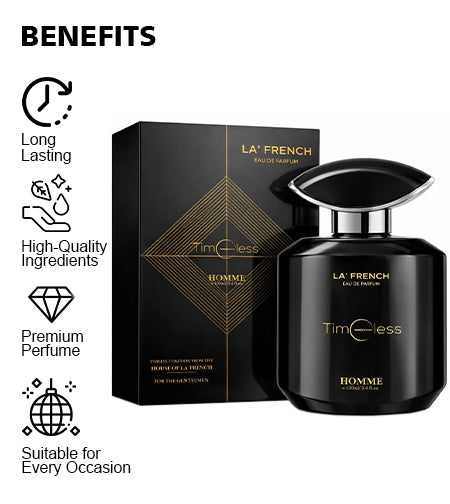 Timeless Perfume for Men 100ml | Long Lasting Woody Aromatic Fragrance | Premium Eau De Parfum for Men | Classic & Masculine Scent promises